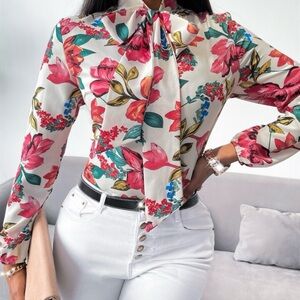 Pink flowers SheIn shirt